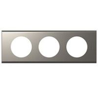 LEGRAND Plaque Céliane finition métal pour 3 postes - Nickel velours