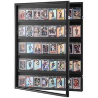 Présentoir Mural 5 Étagères Pour Cartes – Bois Transparent 30x24