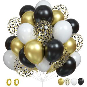 Ballons noir et blanc anniversaire - Cdiscount