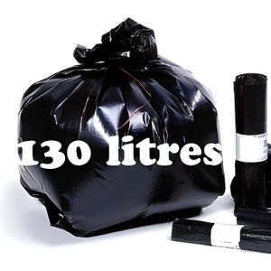 Sacs poubelles : 130 litres noir 82 x 115 cm