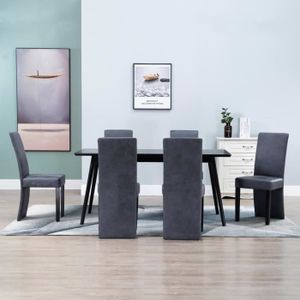 Chaise salon en daim gris Cdiscount