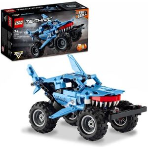 VOITURE À CONSTRUIRE LEGO® 42134 Technic Monster Jam Megalodon, Voiture Jouet pour Enfants +7 Ans 2 en 1 Truck et Low Racer Lusca à Rétrofriction