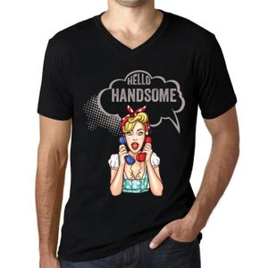 T-SHIRT Homme Tee-Shirt Col V Bonjour Beau Gosse – Hello H