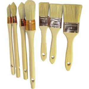 Rosenice 5 pcs Pinceaux avec manche en bois pour peinture murale et meubles 