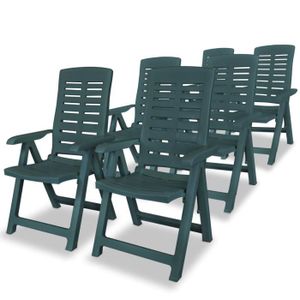 Ensemble table et chaise de jardin LEX Mobilier à dîner d'extérieur 7 pcs Plastique Vert - Qqmora - OVN48966