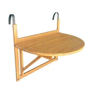 TABLE D'APPOINT Table d'appoint en bois pour balcon semi-arrondie 