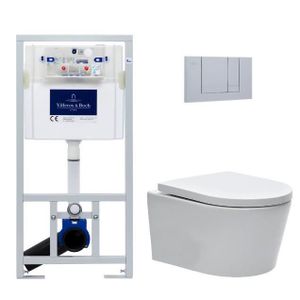 WC - TOILETTES Villeroy & Boch Pack WC Bâti-support + WC Swiss Aq