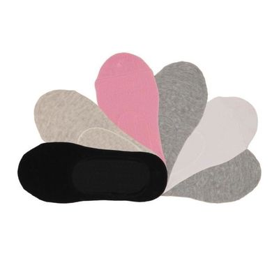 Chaussettes invisibles fille lot de 6 OZABI Coton Noir rose gris Blanc
