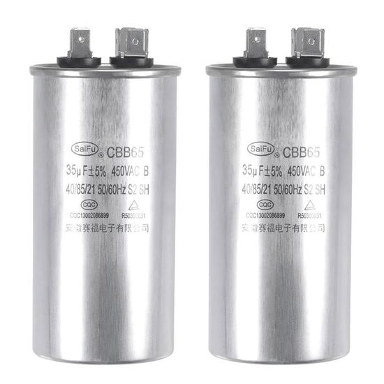 CBB65 Betriebskondensator 35uF 450V AC – Für Klimaanlagen, Kompressoren & Motoren – Metallisiertes Polypropylen, Alu-Gehäuse