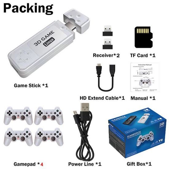 Console Rétro Gaming – Plus De 20 000 Jeux Classiques, 2 Manettes Sans Fil, Sortie HDMI 4K – Plug & Play Pour TV Familiale - 9