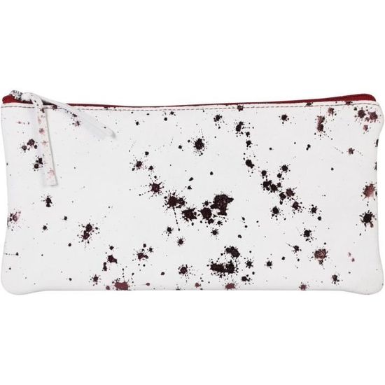 Clairefontaine Trousse Cosmiciur Piatta In Vera Pelle Scamosciata Di Agnello - Astuccio Multiuso Pelle Naturale, Zip Metallica, Blu Scuro (22x11 Cm)