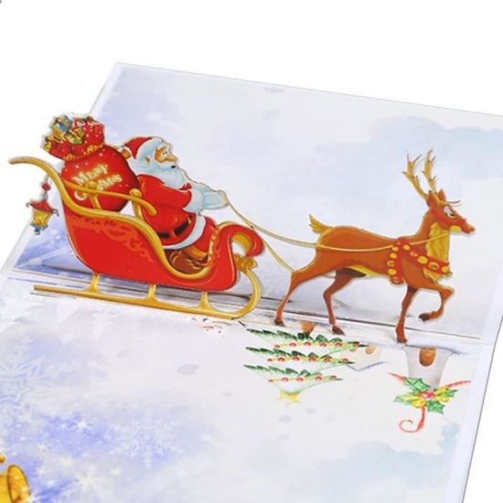 Lot De 6 Cartes De Noël 3D Pop-up Avec Enveloppes - Cartes De Vœux De