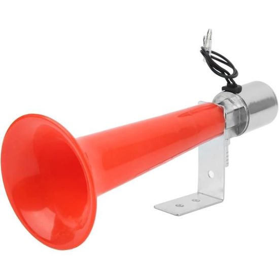 Klaxon De Voiture En Forme De Corne De Vache Rouge - Puissance 150 DB, Tension 12V, Matériau ABS Et Métal - Pour Camion, Bateau, Moto, Voiture