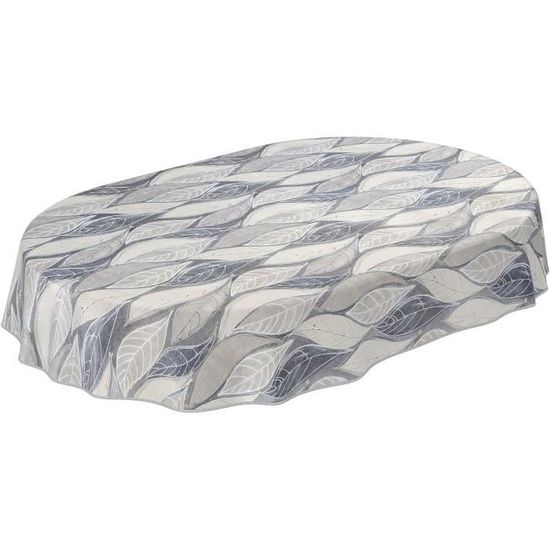 Nappe En Toile Cirée Lavable Ovale 240x140 Cm Cœur Gris – Intérieur & Extérieur