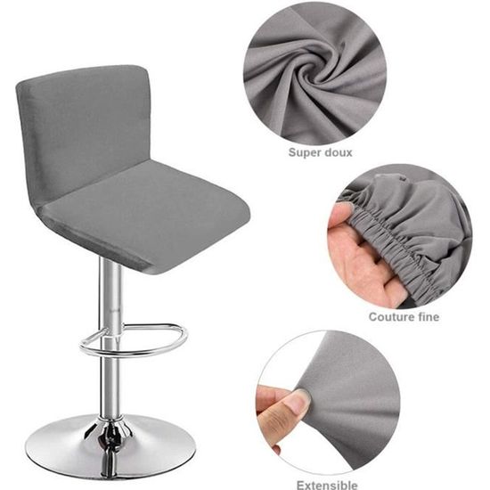 Levoberg 2PCS Housse de Tabouret de Bar Incurvé Extensible Housse de Chaise de Bar avec Dossier Elastique Couverture Tabouret Haute de Cuisine Bleu Paon