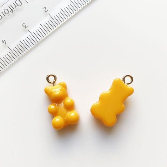 10 Breloques Ours Mignon En Résine - Pour Création Bijoux DIY (colliers, Bracelets, Boucles D'oreilles) - Taille 2,2 X 1,5 Cm - 8