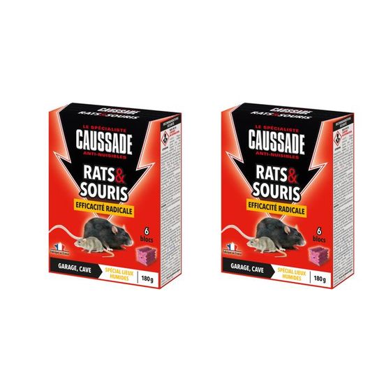 Blocs rats et souris - forte infestation - 300g CAUSSADE Blocs rats et souris - forte infestation - 300g CAUSSADE