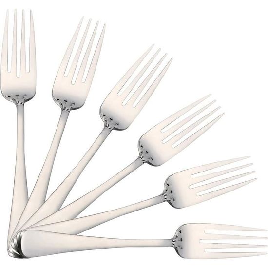 Set De 4 Fourchettes En Bois | 19,5 Cm | Ustensile De Cuisine Naturel | Pour Dessert, Salade, Cuisine