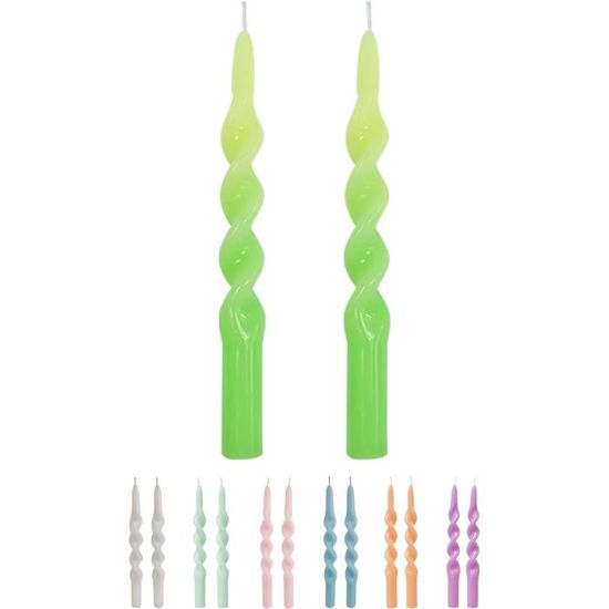 G Decor Lot de 4 bougies torsadées en spirale trempées à la main 22,9 cm (violet pastel G Decor Lot de 4 bougies torsadées en spirale trempées à la main 22,9 cm (violet pastel
