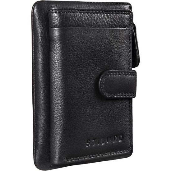 Porte-monnaie En Cuir Noir Zense – Portefeuille Et Porte-clés Inclus – Accessoire Homme – Neuf Avec étiquettes