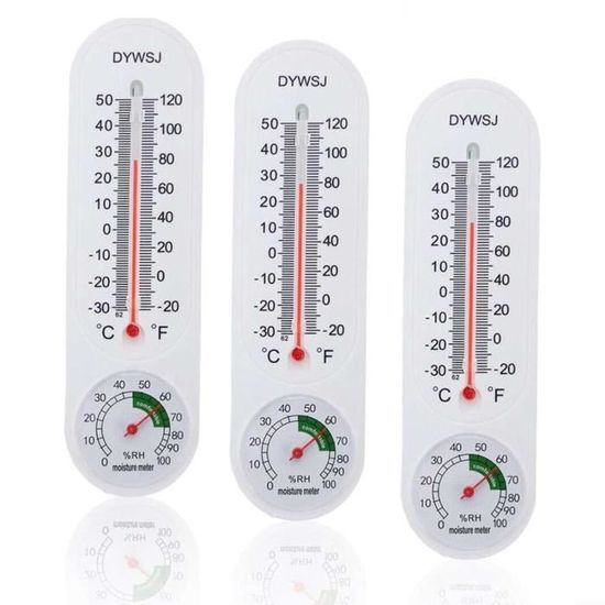 Ensemble De 2 Thermomètres D'intérieur Et D'extérieur Plastique