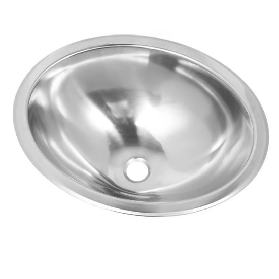 Évier Ovale Acier Inoxydable 304 393x273mm Pour Bateau Et Camping-Car - Trou Vidange 40mm