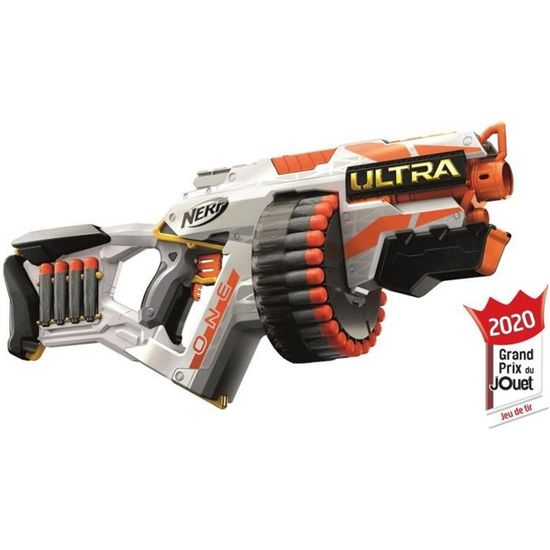 Blaster Nerf Ultra Two - Motorisé, Recharge Rapide - Tir Jusqu'à 36m - 6 Fléchettes Incluses - À Partir De 8 Ans