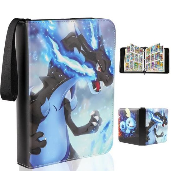 33cm*40cm Classeur Carte 50 Pages Capacité de 900 Cartes,Pochette Album Organisateur de Carte ,Porte Cartes en Cuir Imperméable Fermeture éclair