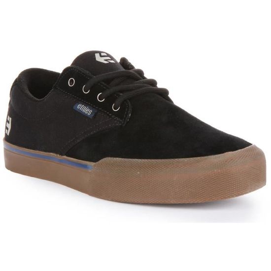 Baskets a lacets Etnies Jameson Vulc Homme Noir Daim et toile Semelle en nid d abeille Noir Cdiscount Chaussures