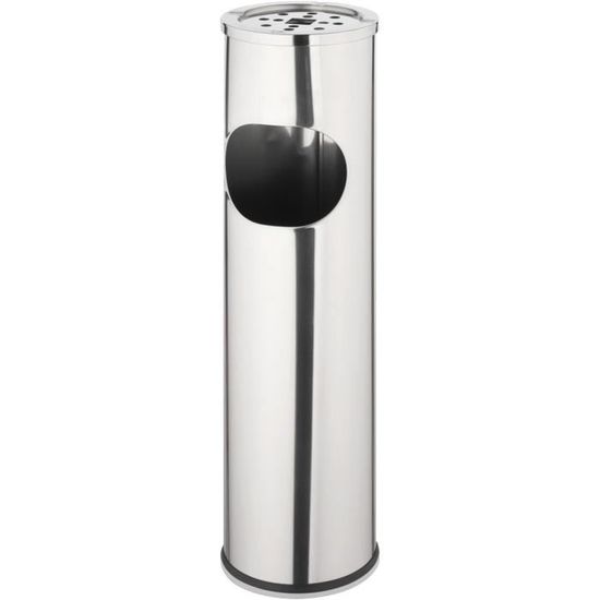 Cendrier Avec Poubelle Intégrée 48L - Design élégant, Seau Intérieur Amovible 16L, Pour Intérieur/extérieur, Noir - 7