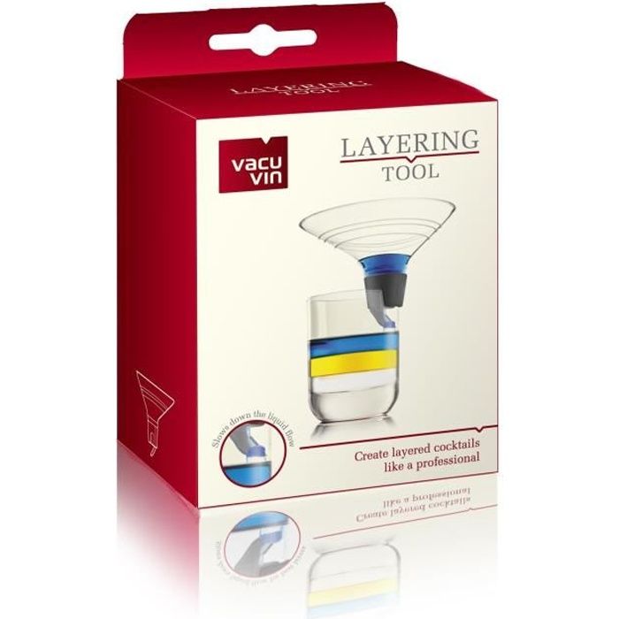 VACUVIN Verseur multicouche - ralentit le débit du liquide afin de réaliser un parfait cocktail millefeuille.