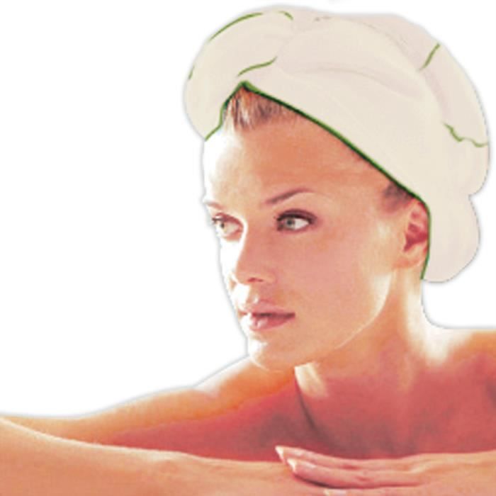 Turban sèche cheveux bambou, serviette cheveux fibres naturelles de bambou, serviette séchage rapide