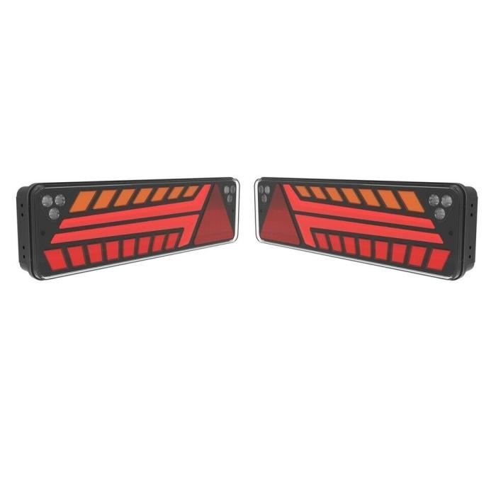 Feux Arriere Full LED 12-24V 7 Fonctions 52 x 14.6 cm Pour Camion Scania Man Daf