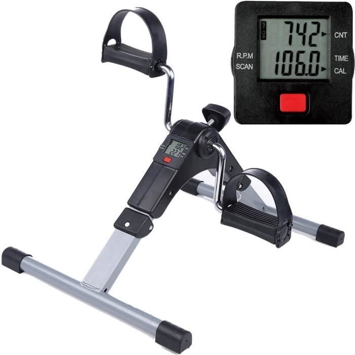 Mini Vélo d'Appartement à Pédale Pliable pour Entraîner Jambes Bras Pédalier Vélo d'exercice Cardio Digital pour Entraînement