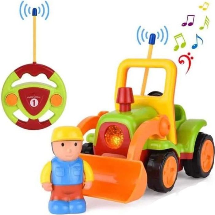 Jouet pour Enfant Garçon Fille 1 2 3 4 Ans, RC Voiture Télécommandé pour Enfant, Jouet Tracteur Jouet Voiture (Vert)