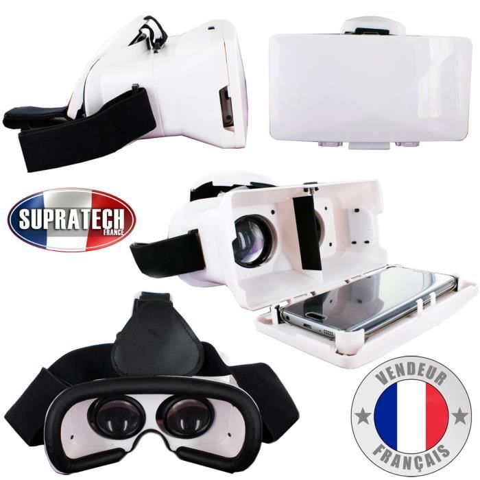 Casque de Réalité Virtuelle Augmentée Universelle Blanc VR pour Smarpthone Tous Téléphone Mobile