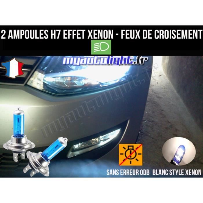 Pack ampoules H7 blanc xenon feux croisement-code pour Volkswagen Polo 6R
