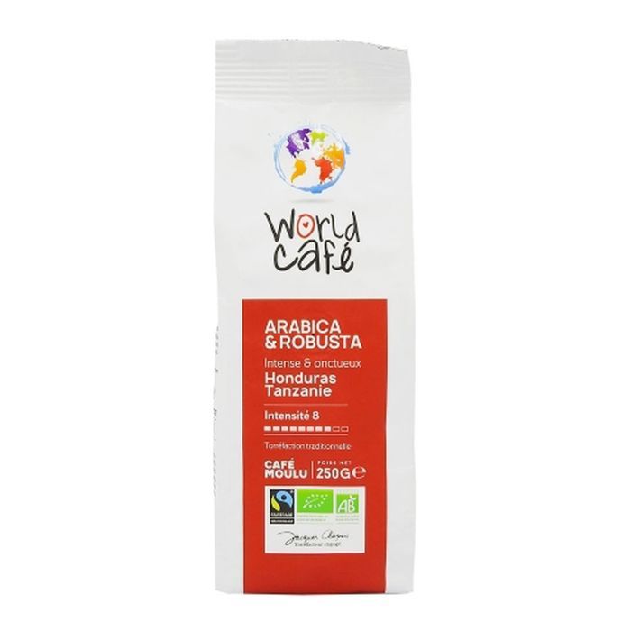 Café moulu BIO Honduras - Tanzanie - World Café Jacques Chapuis - paquet 250g