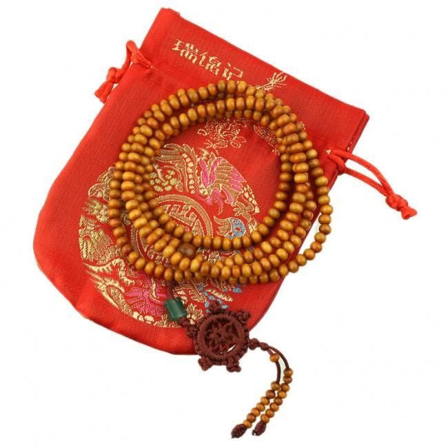 Bracelet-Collier Mala Bouddhiste Double - 216 Perles Jujubier