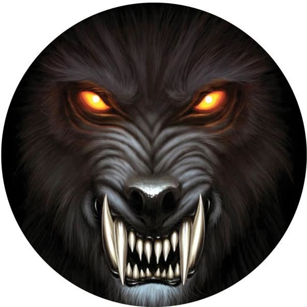 Super FabriqueStickers réto éclairant imprimé tête de loup pour décorer votre casque de moto, ce stickers est rétro éclairant pour