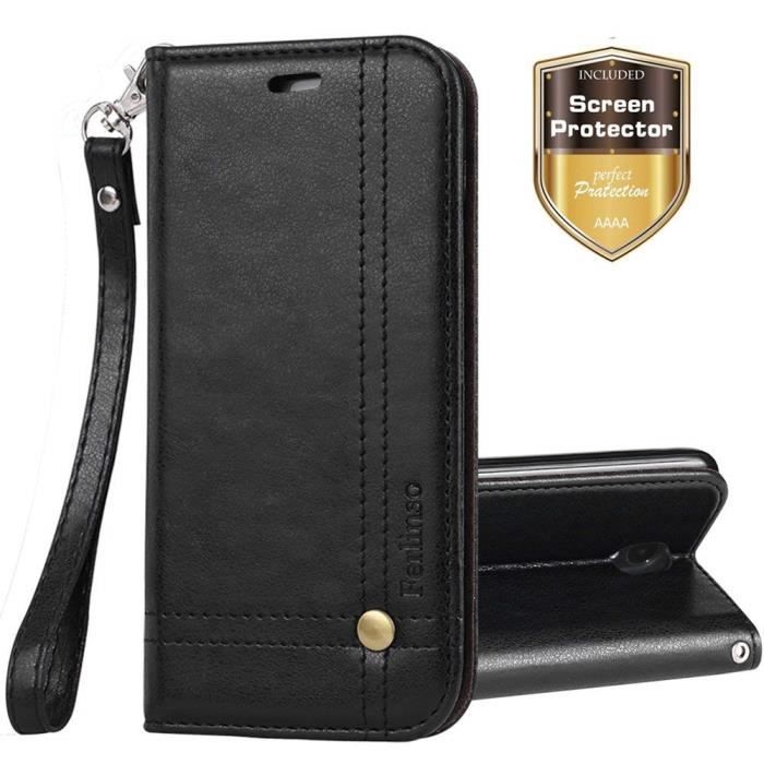 Samsung Galaxy J5 2017 Housse Coque Etui de luxe Portefeuille Porte Carte Et Billet (avec support integré) Noir