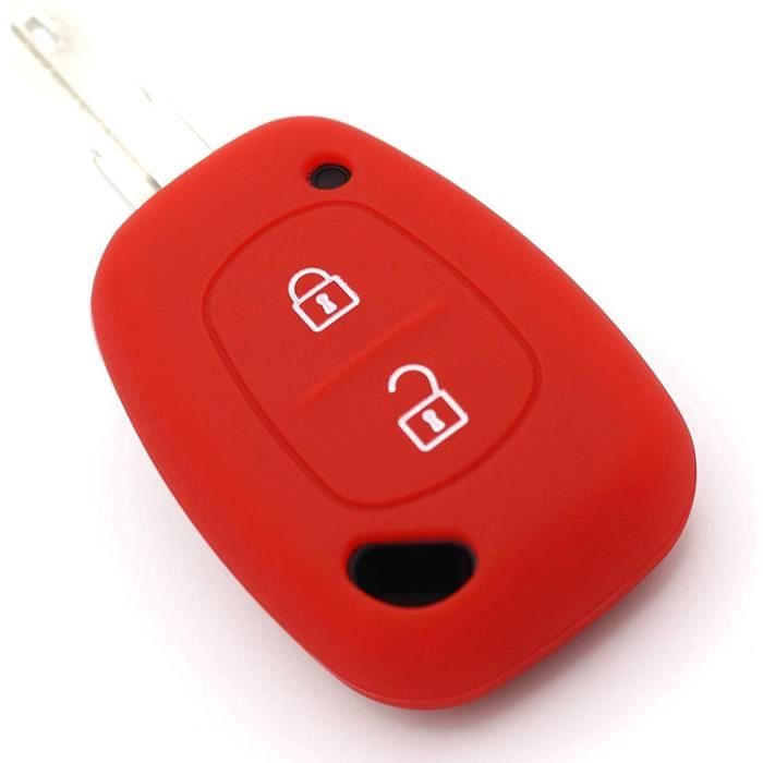 coque clés pour re 2 coque clé de voiture clé en silicone des plus belles-folia (rouge)