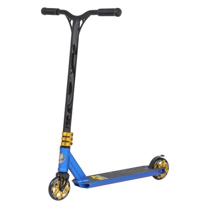 STAR-SCOOTER - Patinette-Trottinette - 110mm - pour enfants de 8 ans - Edition Semi-Professional- garçons et filles - Bleu & Doré