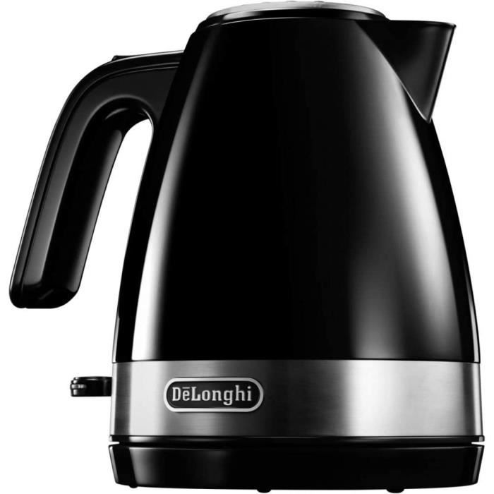 DeLonghi kbla 2000.BK bouilloire électrique, capacité 1 L, Base en plastique et Couverture en Acier inoxydable, in117