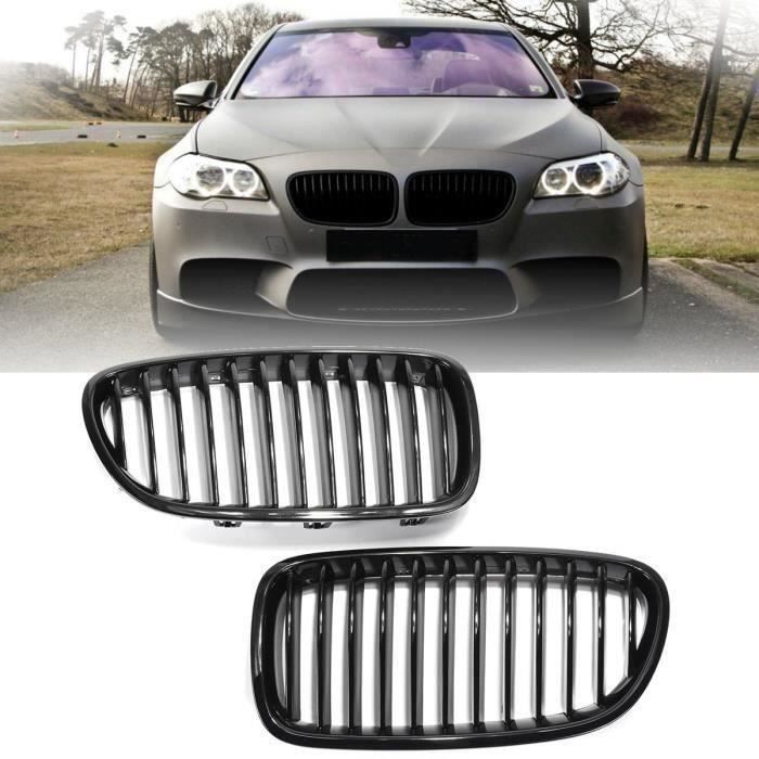 2x Noir Brillant Avant Grilles De Grill Pour BMW F18 F10 F11 5 Série 10-16 Bo47544