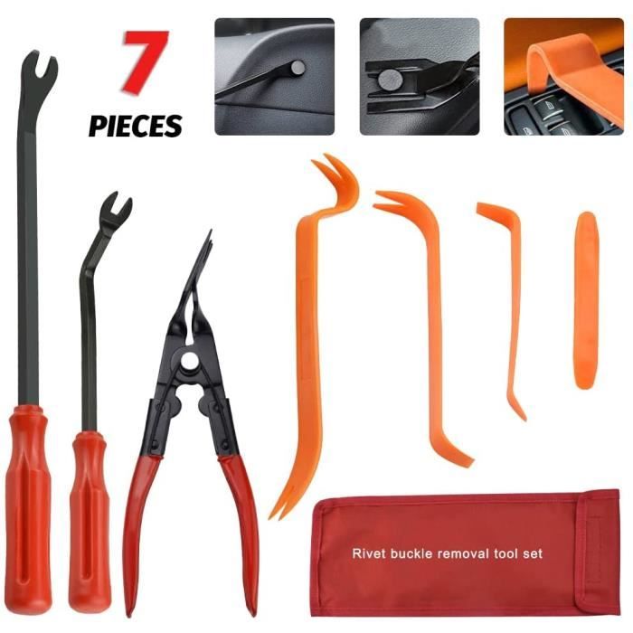 7 en 1 kit d'outil de démontage Audio de Voiture 6/8inch Clip Pinces Fastener Remover Kit Demontage Garniture Auto Jeu d'outils