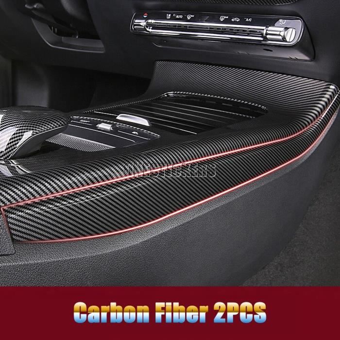 Décoration intérieure,Couvercle latéral du panneau de Console centrale, pour Mercedes Benz classe A CLA W177 - Type Carbon Fiber