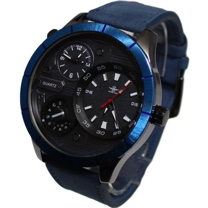 MONTRE HOMME GROS CADRAN XXL DOUBLE AFFICHAGE MULTI CADRAN