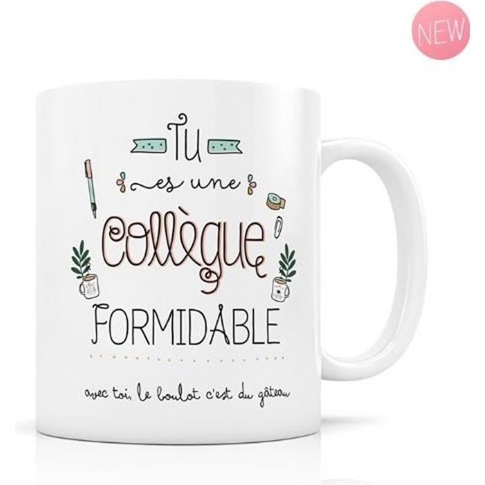 Mug avec boite cadeau -Tu es une collègue FORMIDABLE- Creabisontine