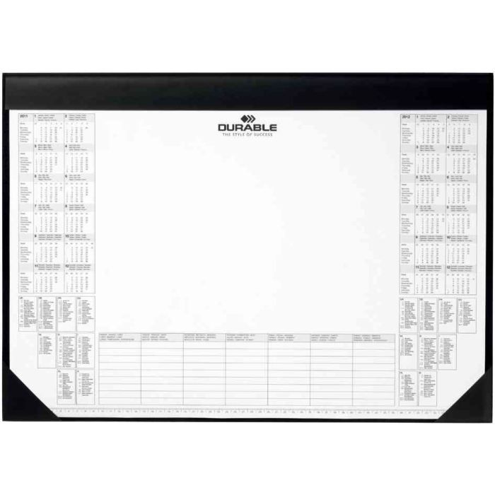 Sous-mains avec bloc de calendrier, noir